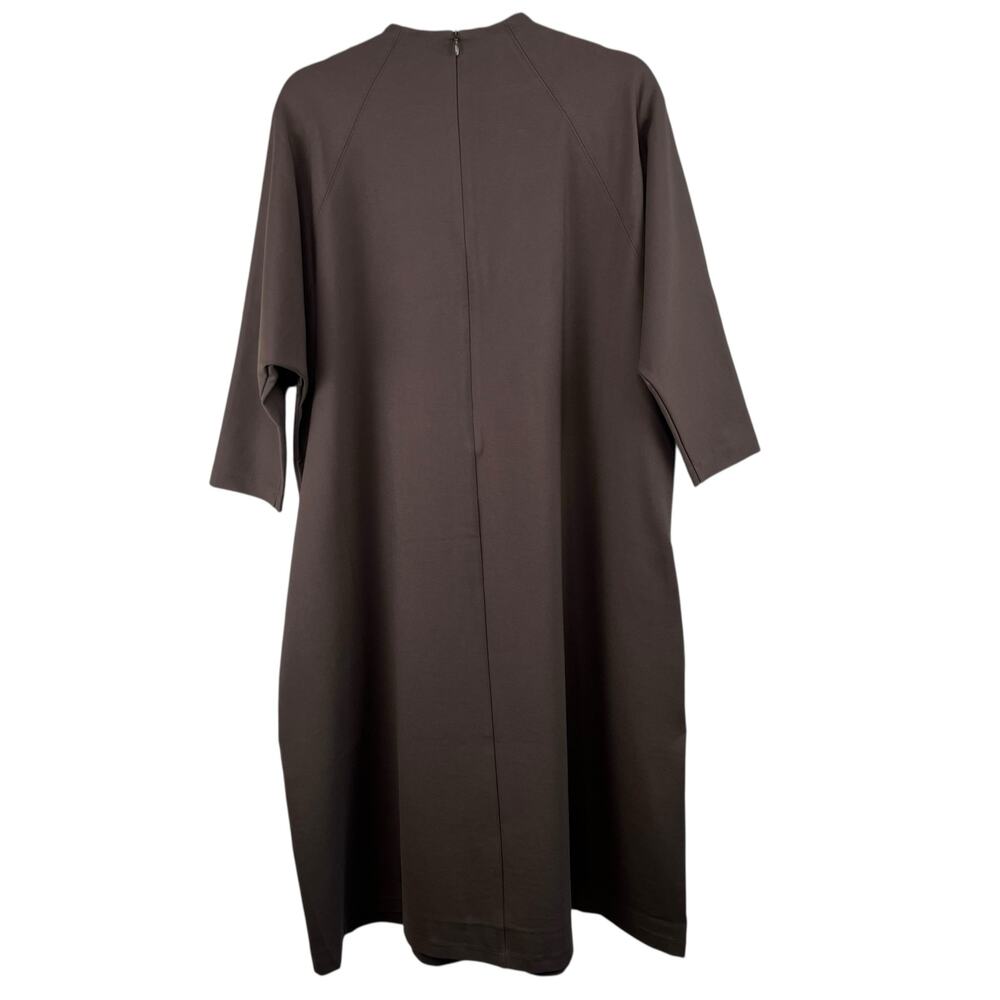 Pari Passu Janice Funnel Midi Dress 3/4 Sleeve Espresso Brown NWT Plus Size D20 - Picture 3 of 16